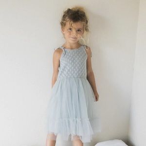 Raised by water Elle dress is Elsa blue 2T